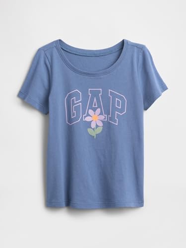 Image of GAP Girls' Short Sleeve Logo T-Shirt, Cornflower829, 6-12 Months