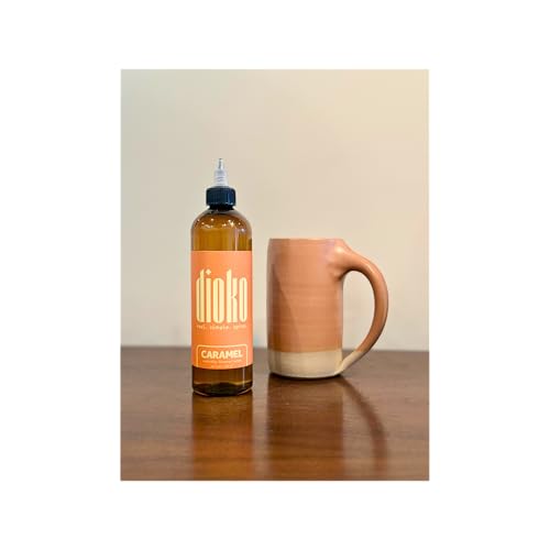 Image of Dioko Simple Syrup, 12 fl. oz Premium Coffee & Dessert Syrup with Easy Pour Spout | No Artificial Dyes or Colors | Perfect for Lattes, Iced Coffee, Cocktails, Pancakes & More (Caramel)