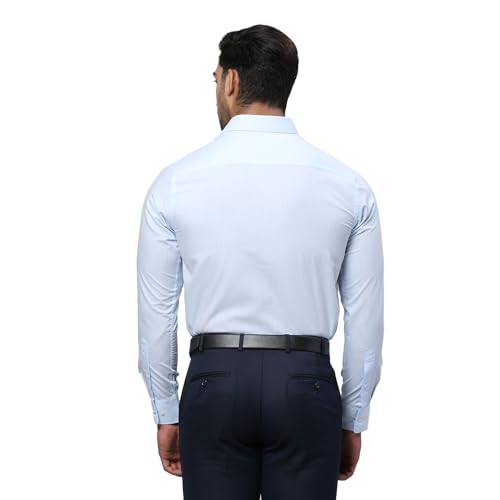 Image of Park Avenue Men Slim Fit Solid Pattern Polycotton Blend Semi Cutaway Collar Full Sleeve Formal Shirt