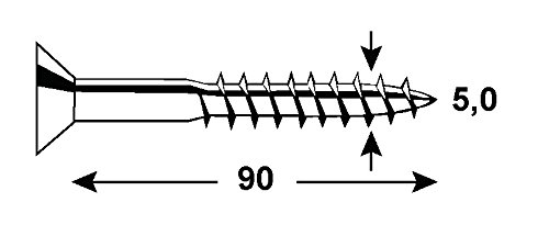CONNEX KL3245090 Uni-Screws galv. 5,0x90, Silver, 5,0 x 90 mm - Image 2