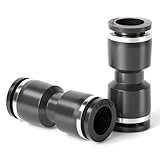 TAILONZ PNEUMATIC Black Straight 1/4 inch Tube OD Push to Connect Tube Fittings Push Lock PU-1/4 (Pack of 10)