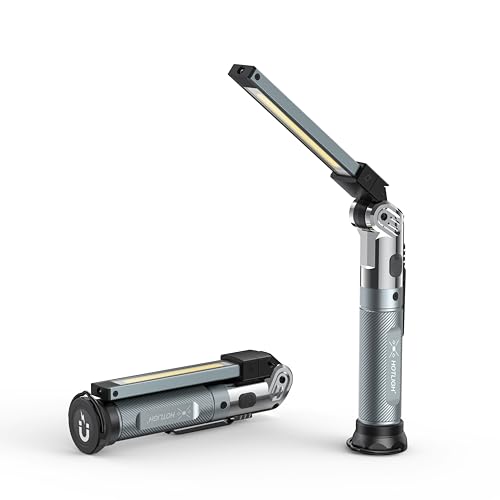 HOTLIGH Magnetic Work Light 1200LM Rechargeable Work Light with Hook 3 Mode & Hands-Free Mechanic Light Magnetic Flashlight for Car Repairing/Emergency/Outdoor Work