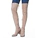 N.N.G Women Over Knee Boots Thigh High Suede Block Lace Up Khaki Size 9.5 Winter Long Fashion Autumn Quality Comfort Round-toe