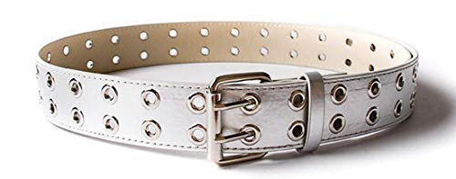 Punk Double Pin Buckle Men's Belt Grommet Rivets Waist Belt PU Leather Waist Strap Fashion Casual Jeans Rock Belt Waistband4