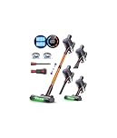 Zynet DP2 Aspirapolvere Senza Fili con Doppia Batteria, 45KPa/60Min/500W, Display LED, Asta Telescopica, Autoportante, LED Verde, Scopa Elettrica Senza Fili per Peli Di Animali/Tappeti/Pavimenti Duri