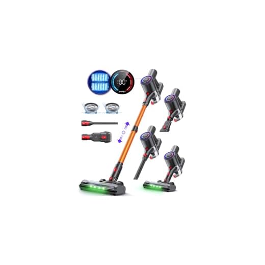 Zynet DP2 Aspirapolvere Senza Fili con 2 Batterie Integrate, 48KPa/90Min/600W, Display LED, Asta Telescopica, Autoportante, LED Verde, Scopa Elettrica per Cappelli Di Animali/Tappeti/Pavimenti Duri
