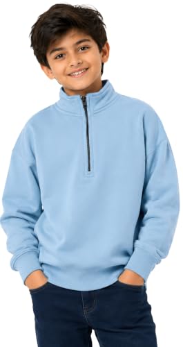 Image of T2F Boys Cotton High Neck Oversized Fit DropShoulder Sweatshirt