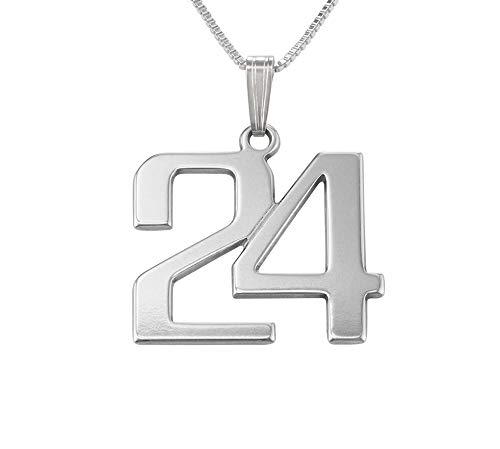 MyNameNecklace Personalized Number # Necklace for Men - Custom Mens Jewelry Gift for Dad Him - 925 Silver Pendant- Sterling Silver