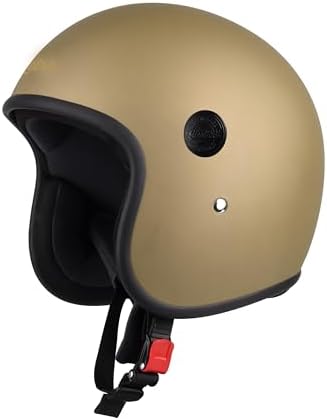 Steelbird SBH-55 Retro ISI Certified Open Face Helmet for Men and Women with Skull Cap