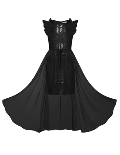 Girls Sequin Dress Formal Party Pageant Dress Sparkle Birthday Dresses for Tween Size 5-14Y