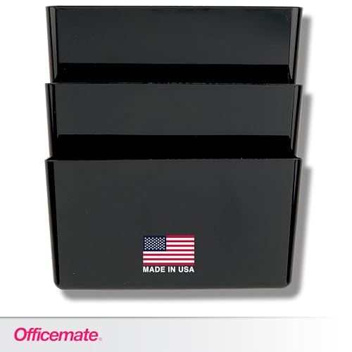 image for Officemate Letter Size Wall File, Recycled, Black (26092), 14.5