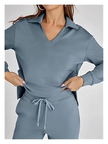 BQLFPOIHP Constituent Clothing,Constituent Travel Outfit,Women's 2 Piece Sets Outfits Casual Long Sleeve Sweatsuits Sets(Light Green,M) - Image 5