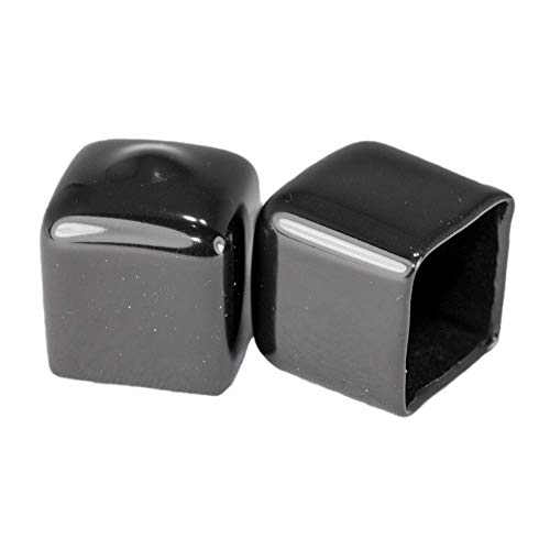 Prescott Plastics 8 Pack: Square Black Vinyl End Cap, Flexible Pipe Post Rubber Cover (1/2
