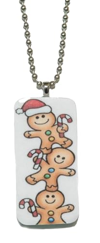 Collar de Domino con Figura de Galleta de Jengibre Navideña