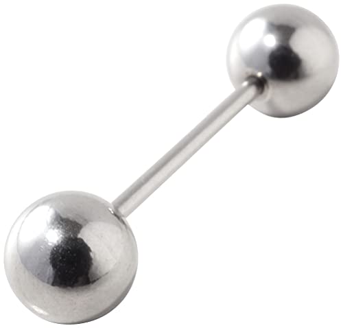 [フロム ダ ファクトリー] サージカルステンレスシリーズ ストレートバーベル 軟骨ピアス (18G,シャフト12mm,ボール6mm,メタルカラー ステンレスシルバー)