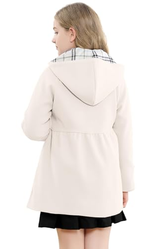 Image of Betusline Girls' Dress Coat, Kids Hoodie Wool Blend Coats Fall Winter Outerwear Peacoat,2-14 Years
