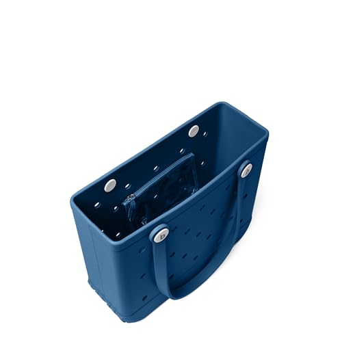 Image of BOGG BAG Medium Tote - 15 inch x 12.5 inch x 5 inch - Durable, Washable, Tip-proof - Beach, Pool, Boat, Work, Sports (Tail Feathers Peacock with White Buttons)