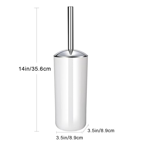 Image of Toilet Brush and Holder Set of 2 | Great Value 2-Pack for Multiple Bathrooms | Sturdy Reinforced Handle for Durability | Discreet Enclosed Caddy | 360 Deep Cleaning Bristles | (Black)