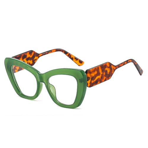 Lunettes de soleil œil de chat élégantes avec nuances de couleurs contrastées et motif léopard