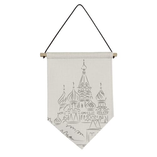 Toile drapeau suspendu Russia Cathédrale au graphisme épuré et finitions haut de gamme