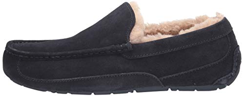 UGG Chinelo masculino Ascot preto cinza 9 W, Couro preto fosco