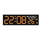 Lumière nocturne douce : la lumière ambiante intégrée en bas offre un éclairage doux dans des conditions de faible luminosité, réduisant la fatigue oculaire tout en gardant votre horloge murale visible la nuit.