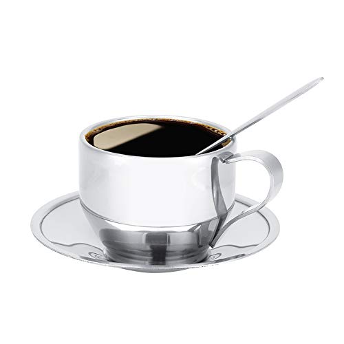 Taza de café exprés premium con capacidad de 120 ml, fácil de limpiar, taza de café de acero, para café con leche