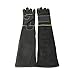 Sporting Style Animal Handling Anti-bite/scratch Gloves, Safe and Durable Gloves, Breathable Canvas Lining for Dog Cat Bird Snake Parrot Lizard Wild Animals Protection Gloves (Black)