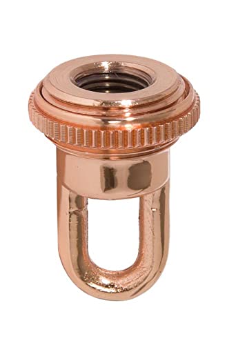 Image of B&P Lamp Solid Cast Brass Screw Collar Loop for 1-1 /16 Inch Center Hole Canopies, 1 /4IP, Polished Copper Finish