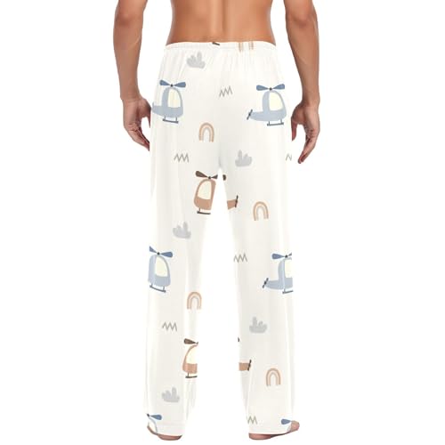 Cute Helicopter Mens Pajama Pants Mens Pj Pants Comfy Cotton Pj Long Pant for Men with Pockets Size S-XXL3