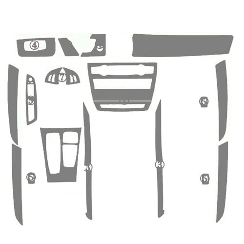 Autocollants BMW E70 2007-2013 en vinyle fibre de carbone argent 3D pour habillage intérieur