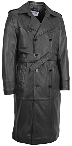 Divergent Retail DR138 Heren Volledige Lengte Leren Jas Classic Zwart - Image 5