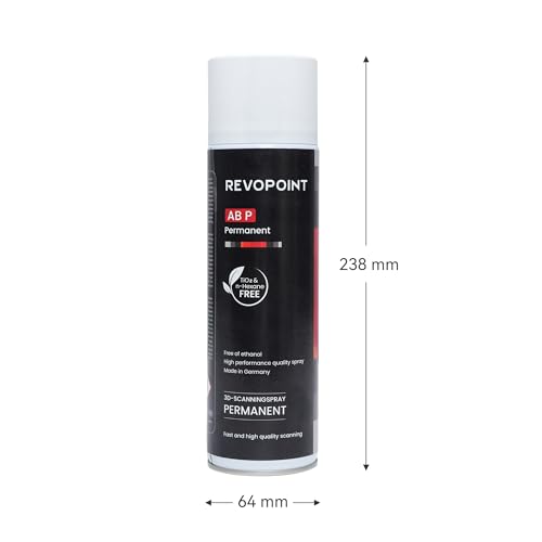 Revopoint 3D Scanning Spray AB-P for 3D Scanners,Semi-Permanent until Wiped, for Reflective, Transparent, Black or Highly Textured Surfaces, 500ml