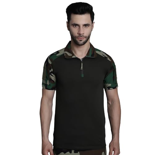 Image of MOUNTMILLER Men's Short Sleeve Ripstop Tactical Polo T-Shirt | Anti-Odor | Moisture-Wicking | UV Protective| Ideal for Hiking & Trekking, Outdoor