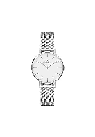 Daniel Wellington Petite Sterling, srebrny/srebrny zegarek, 28 mm, siateczka, dla kobiet, kość słoniowa, One Size, bransoletka