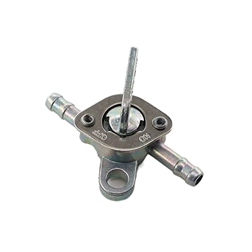 MCHNIC 6mm Benzinhahn Kraftstoffhahn mit Benzinfilter Benzinschlauch für 50cc 70cc 90cc 110cc 125cc 140cc 150cc Moped Mofa Motorrad Quad Dirt Bike ATV mit Schlie Funktion