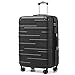 COOLIFE Hard Shell Suitcase with TSA Lock and 4 Spinner Wheels Lightweight Durable (Grey, L(77cm 93L))