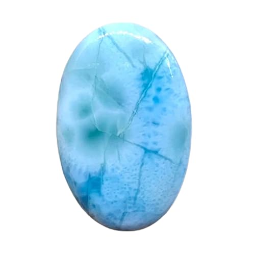 Larimar cabochon plat facile à sertir pour réparer ou créer un pendentif sans coller