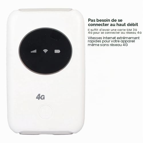 Brrnoo Modem WiFi 5G Portable, Routeur sans Fil 300 Mbps avec Fente Carte SIM intégrée et Batterie 3200 mAh