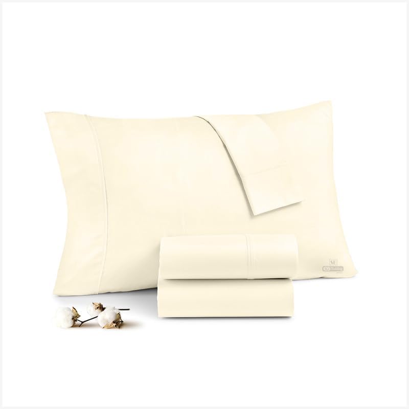 SGI Bedding Funda de almohada de algodón egipcio de 1000 hilos, fundas de almohada tamaño King, 1000 unidades para cama tamaño King, fundas de