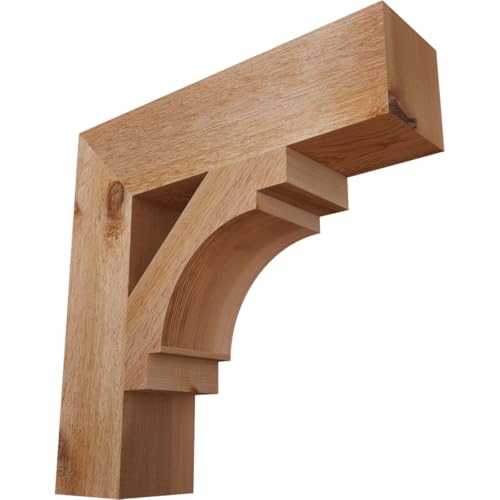 4"W x 16"D x 16"H Merced Block Rough Sawn Bracket, Western Red Cedar