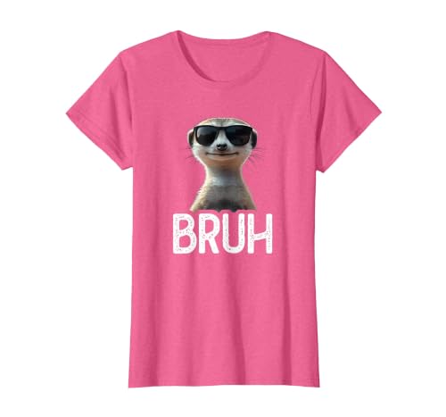 Bruh Meerkat | Funny Meerkat Lover | Meme Lover T-Shirt, Women, Pink Heather, 3X-Large