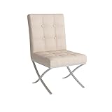 Best Selling Milania Leather Dining Chair, White, Set of 2