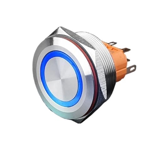 Bouton-poussoir métallique 30mm DPDT en acier inoxydable LED 24V