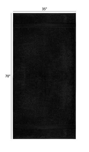 Cotton Craft Ultra Soft Bath Sheets - 2 Pack - 35 X 70 - Absorbent Quick Dry Everyday Luxury Hotel Bathroom Spa Gym Shower Beach Pool Travel Dorm - 100% Ringspun Cotton - 580 Gsm - Easy Care - Black #TOP1