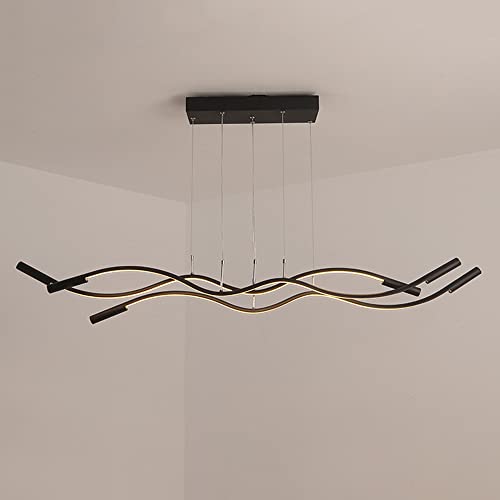 Lustre suspension spirale LED 130cm pour îlot de cuisine et salon moderne