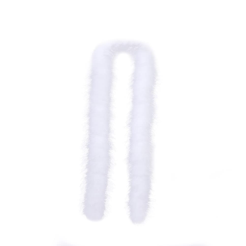 Raibertin 22 g de plume de marabou Boa, 2 yards de long (72) pour artisanat, bricolage, danse, mariage, artisanat, fête, robe sur décorations de Noël (blanc