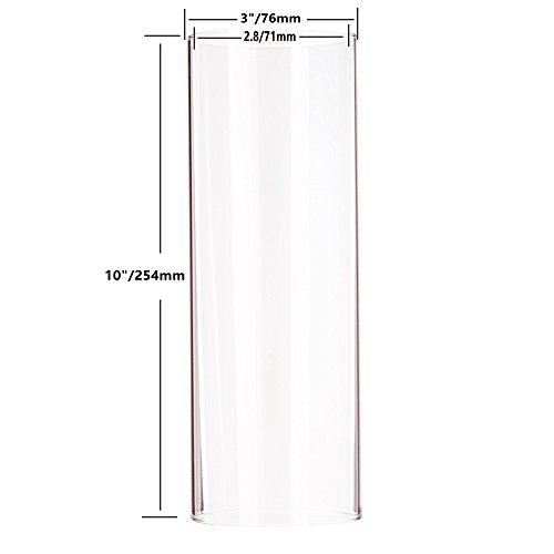 Clear Candle Holder, Glass Chimney For Candle Open Ended, Internal Diameter 2.8", External Diameter Is 3", Height 10" (D3 H10“ * 2 Pack) #TOP1