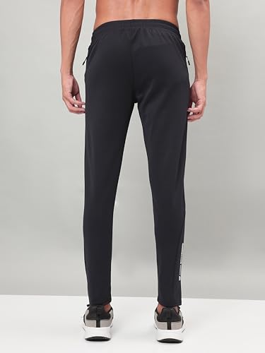 Image of TECHNOSPORT Men's Slim Fit Track Pants with Zip Pockets, ELASTO Plus Quick Dry Stretchable Lightweight Lower for Gym Running Yoga and Sports