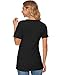 WNEEDU Womens T Shirts Short Sleeve Crewneck Loose Summer Tees Basic Tops(Black,2XL)